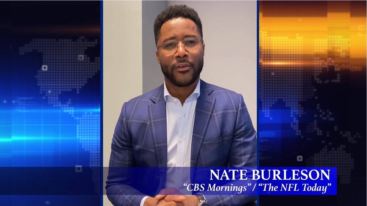 Nate Burleson Reads a Message of Thanks - Broadcasters Foundation of America